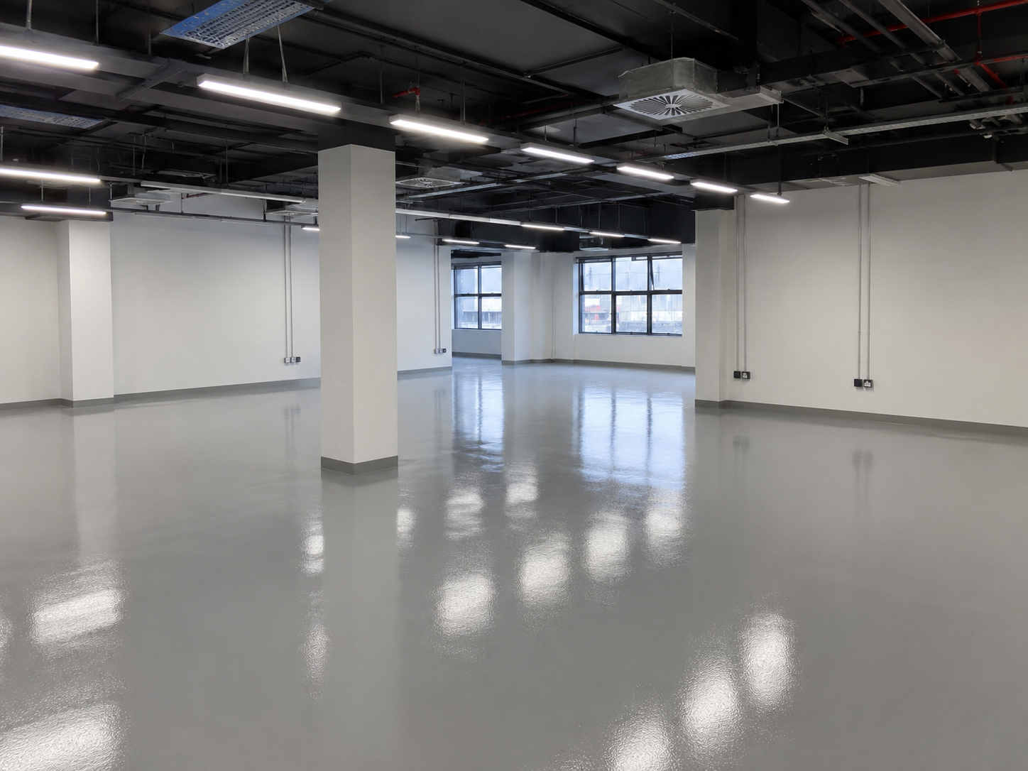 Floor epoxy coating application