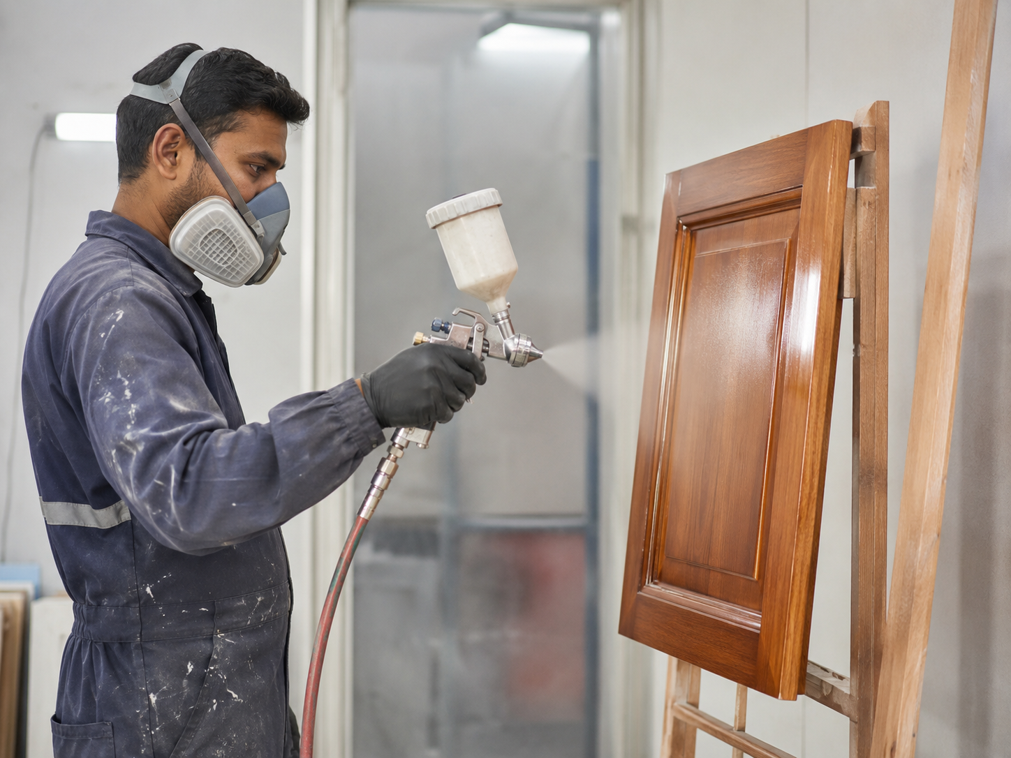 Wood paint and polishing work